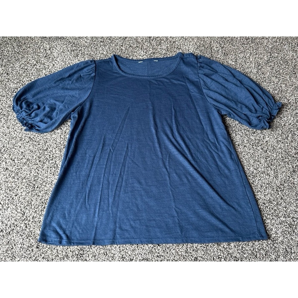 Women's Blue Puff Sleeve Short Sleeve Tee Size Small